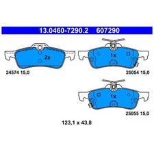 Satz Bremsbeläge Bremsklötze hinten für Honda Civic IX FB FK | 24160142