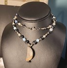 Y2k Gemstone Witchy Astrological Necklace W Quartz Opalite 925 Sterling 24” [G9] — photo 2