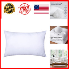 Throw Pillow Insert 14x36 Inch White 7D Fiber Fill for Couch Sofa Bed Lumbar