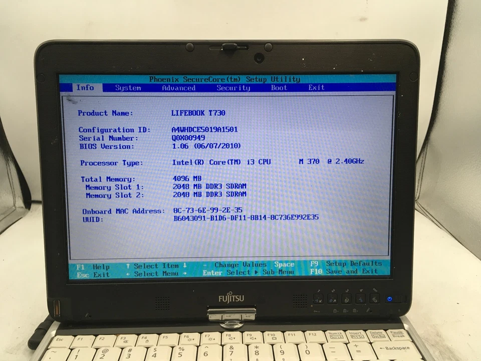 FUJITSU LIFEBOOK TSERIES T730 - BOOTS TO BIOS - INTEL I3 M370 - 4GB RAM -READ-BB - Image 2 of 4