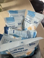 SCRUBZZ RINSE FREE NO WATER NEEDED SHAMPOO CAP LOT OF 7 EXP 01/2027 CAMP TRAVEL