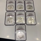 Lot Of 7 2006 $1 AMERICAN SILVER EAGLE  NGC AS GEM UNCIRCULATED FIRST STRIKE