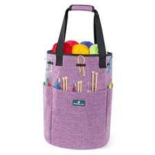 Crochet Bag Knitting Bag Organizer, Yarn Bag Storage Tote for Heather Purple