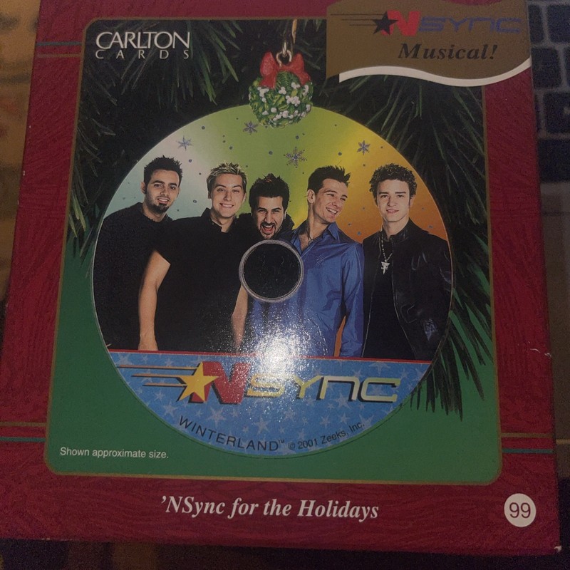 2001 Carlton Cards Nsync Christmas Ornament Musical For The Holidays