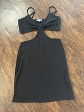 GB Black Ribbed Cutout Open Back Body Con Dress Size L