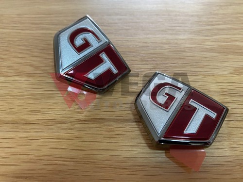 Emblems "GT" (Front Fender) Set to suit Nissan Skyline R34 GTR 63897-AA400 / 638 - Picture 2 of 2