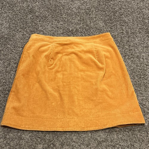 Loft Women’s Size 8 Yellow Corduroy Button Up Skirt Polyester Blend A2 - Picture 4 of 4