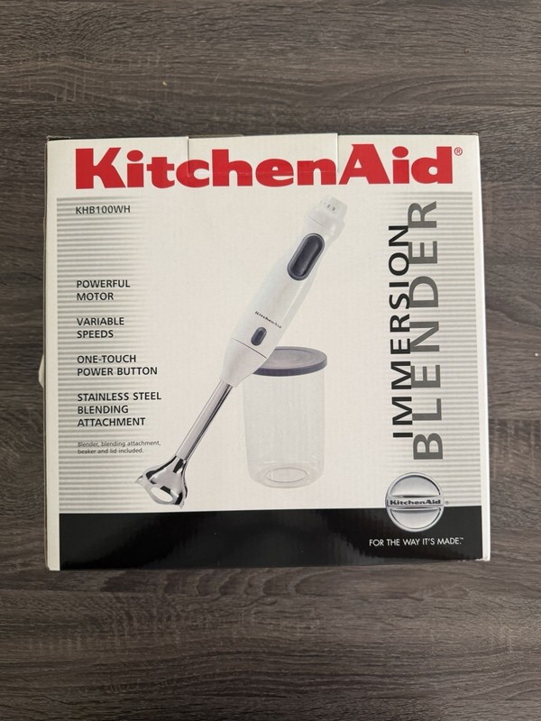 KITCHENAID IMMERSION BLENDER WHITE KHB100WH NEW