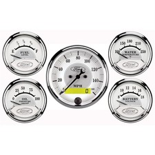Autometer 880087 Masterpiece Silver Fits Ford Five Gauge Set
