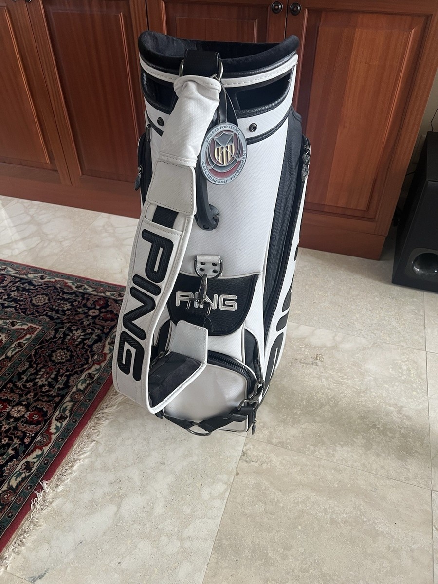 Vintage PGA Pro PING Tour Staff White & Black Leather 6-Way Golf