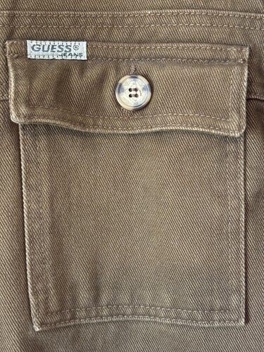 VTG 90’s Guess Jeans Men’s Brown Denim Button Up Jacket Made In USA - Picture 10 of 23