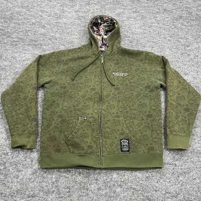 Ecko Unltd Hoodie Mens 3XL XXXL Reversible Green Graffiti Jacket