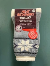 Muk Luks Heat Retainers Socks Women's Thermal Insulated Socks Shoe Size 6-11 NEW