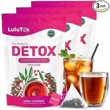 LULUTOX Detox Tea Peach Herbal Blend Dandelio...