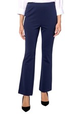 Isaac Mizrahi Live Women's Crepe Ponte Baby Bootcut Pants Dark Navy