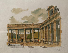 PIERRE PAGES LITHOGRAPHIE SIGNEE LE JARDIN DU PALAIS ROYAL A PARIS (118)