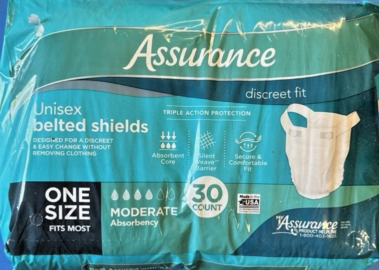 Adult Diapers Assurance Quilted Underpad, Moderate Absorbency One Size (30 Ct)