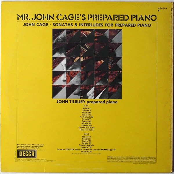John Cage Mr. John Cage's Prepared Piano (LP) - Image 2 of 2