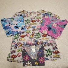 Nursing Scrub Tops "Marvel's  Sesame Street" - Lot of 4 - size Medium