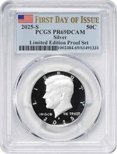 2025-S Kennedy Silver Half Dollar Limited Edition Proof Set PR69DCAM FDOI PCGS