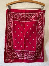 Vintage Red PARIS brand Bandana Made in USA All Cotton Colorfast