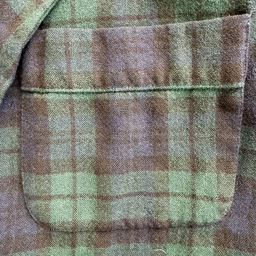 Vintage Pendleton Wollmantel schwarz Uhr Tartan kariert Herren XL Gürtel blau grün - Bild 3 von 9