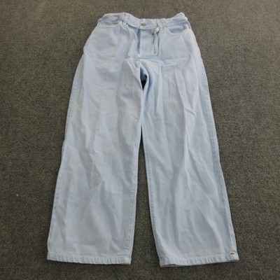 Xirena Jeans Womens Large Light Blue High Rise Wide Leg Relaxed Belted Denim