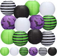 Retisee 12 Pieces Halloween Paper Lanterns Party Decorations Multicolor