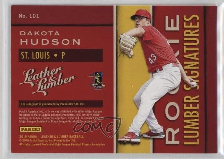 2019 Panini Leather & Lumber Rookie Signatures Black /10 Dakota Hudson Auto RC - Image 2 of 2