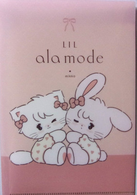 EIKOH mikko Lil ala mode Spread 2 Pocket A5 Clear File Japan Rabbit Cat