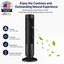 Tower Fan for Bedroom Portable Bladeless Standing Fan for Home Office Indoors