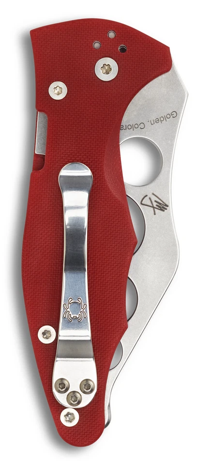 Faca de bolso Spyderco Knives Yojimbo 2 Trainer borda sem corte vermelha G-10 C85TR2 - Imagem 2 de 4
