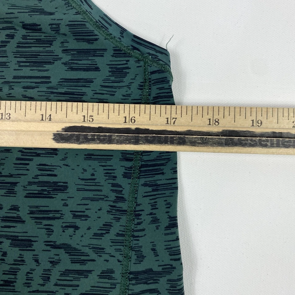 Athleta Tank Top Womens Small Petite Green Black Print Racerback Athletic Gym - Image 4 of 4