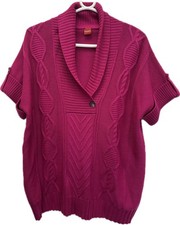 Olsen Pink Merino Wool Blend Short Sleeve Jumper Top Size 18 Y2k