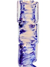 Designer Lampwork Glass Beads White Blue Foil Flat Square 20mm Focal Qty:4
