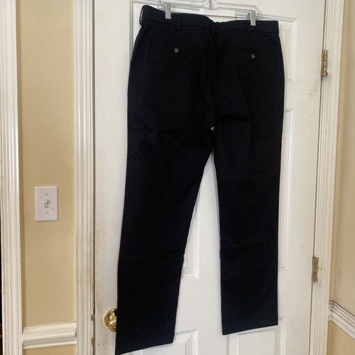 George Premium Khaki Pants Men's 38x32 Black Straight Fit Adjustable Waist - Picture 7 of 10