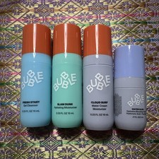 Bubble Skin Care Bundle of 4 Cleanser Moisturizer Serum 35ml total Minis Z2