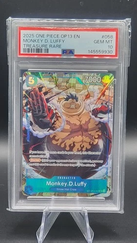 One Piece TCG Monkey D. Luffy #OP11-058 TR Treasure Rare English OP-13 PSA 10