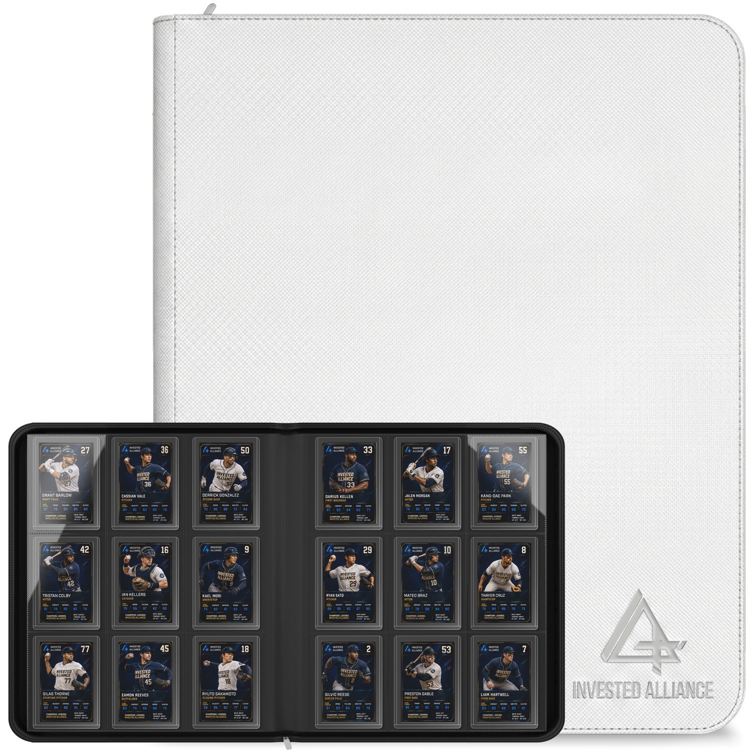 9 Pocket Toploader Binder Holds 288 Cards Zipper Trading Card Album