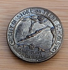 vintage City of Stoke-on-Trent Schools First Class Swimmer badge