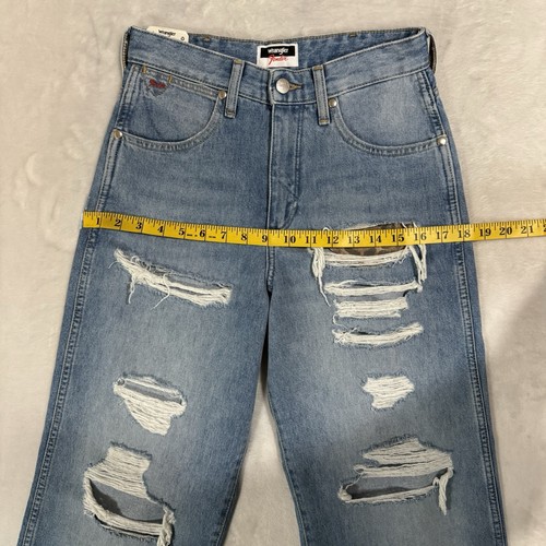 NEW Wrangler X Fender Relaxed Mom Jeans Size 27 High Rise Waist Distressed Baggy - Bild 10 von 15