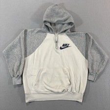Vintage Nike Hoodie 70s 80s 1/4 Zip Raglan Sz M Fits Small 2 Tone Sweatshirt