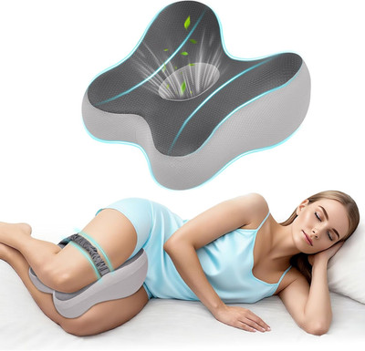 Knee Pillow for Side Sleepers Memory Foam Sciatica Pain Relief Leg Pillow