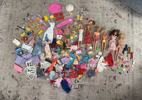 Vintage 1966+ Lot Of BarbiesKen Clothes Random Accessories.AS IS. See Photos