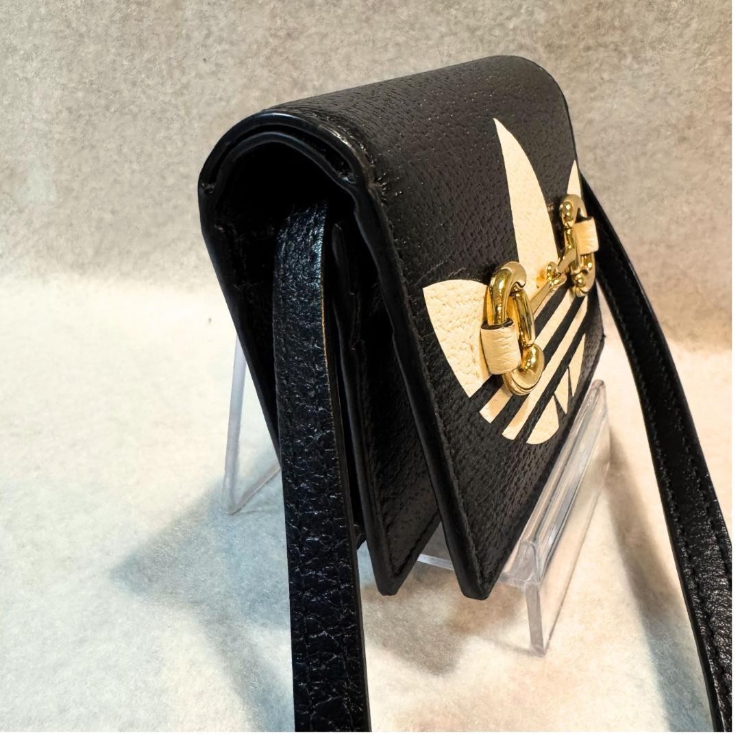 Rare GUCCI x adidas Horsebit Shoulder Wallet Leather 702248