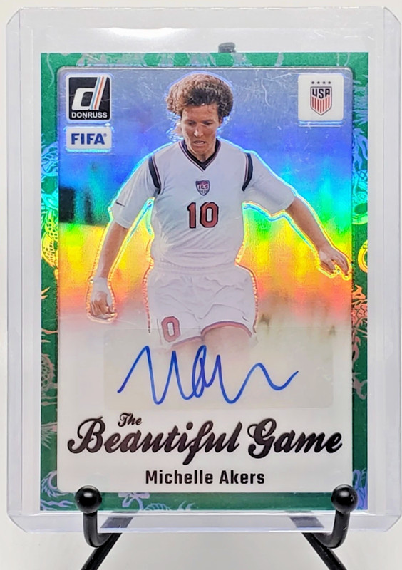 Michelle Akers 2023-24 Donruss Beautiful Game Autographs #BGMA Dragon Scale #/10