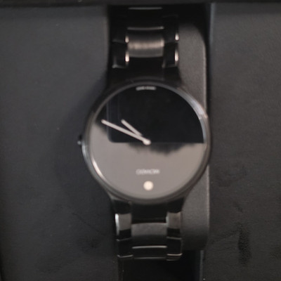 Movado Museum Black Dial 36mm Black Steel Bracelet Quartz Sapphire Swiss