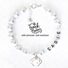 Princess Pearl Dog Cat Necklace Personalized Pet Jewelry Pet Necklace Handmade