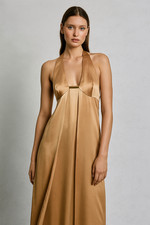 GIANNI VERSACE 90's vintage gold silk maxi dress evening gown