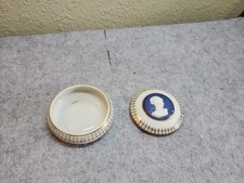 Vintage Purfina Petrofina Total Promotional Porcelain Trinket Jewelry Box Dish